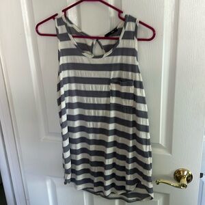 Purple and white striped tank